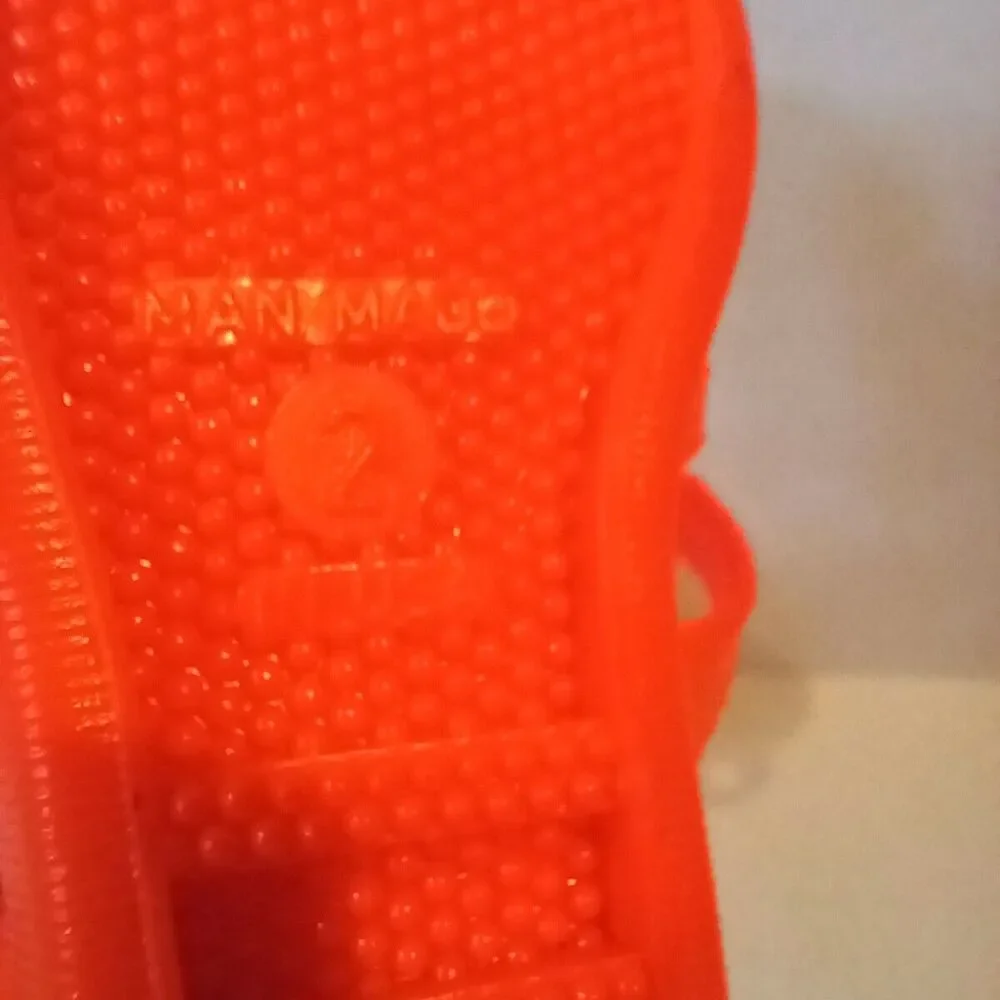 Infant Girls Jelly Sandals-Lot Of 2-Size 2-Clear-Orange-Glitter-Neon-Summer-Fun